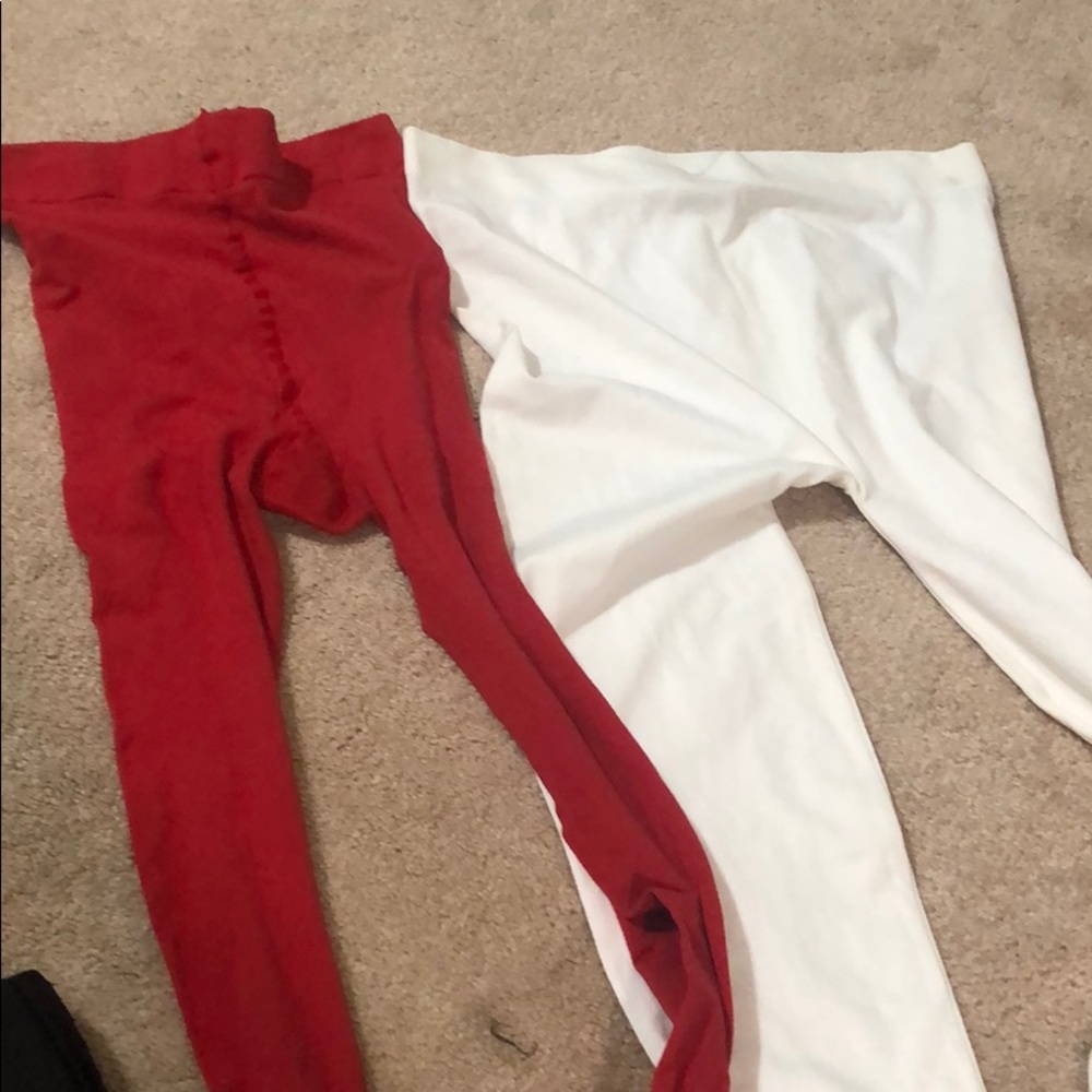 Red and white leggings s/m (red ) m/l (white)